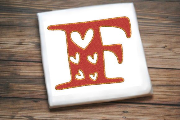 Alphabet Letter F Multi Heart Embroidery Review
