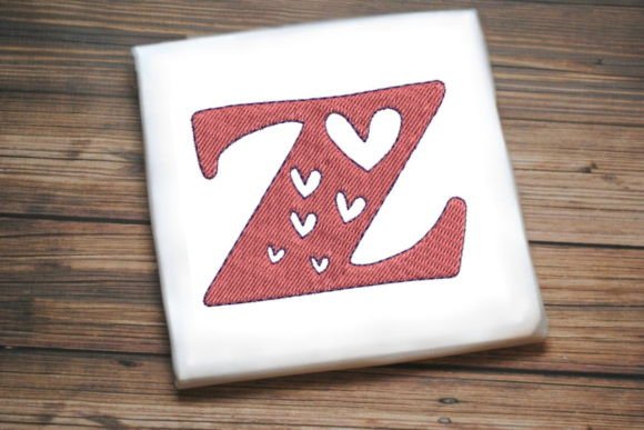 Alphabet Letter Z Multi Heart Embroidery Design Review
