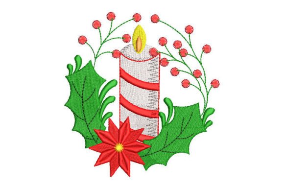 Christmas Candle with Star and Leaves Embroidery Review
