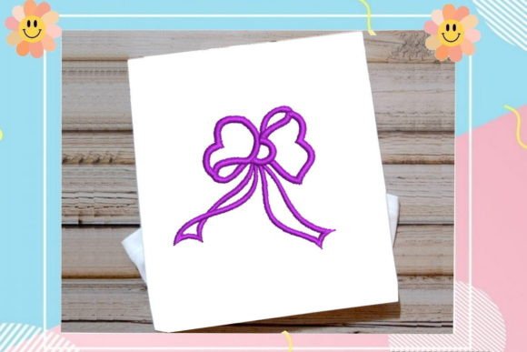 Cute Girl Bow Tie Embroidery Review