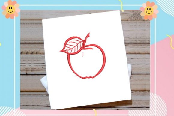 Cute One Line Apple Embroidery Design Review