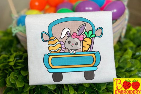 Cute Pink Rabbit on Truck Embroidery Review