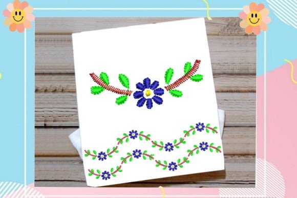Flower Leaf Border Review for Seasonal Embroidery