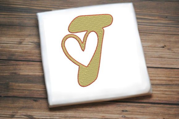 Letter T with Beautiful Heart Embroidery Design Review