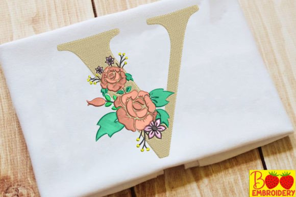 Letter V and Flower Embroidery Review