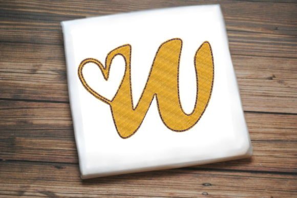 Letter W with Beautiful Heart Embroidery Design Review