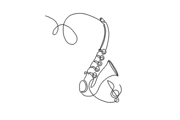 Saxophone Embroidery for Boutique Sweatshirts